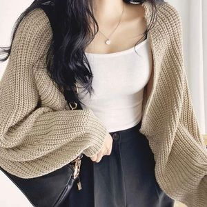 knit ribbed bolero/cardigan